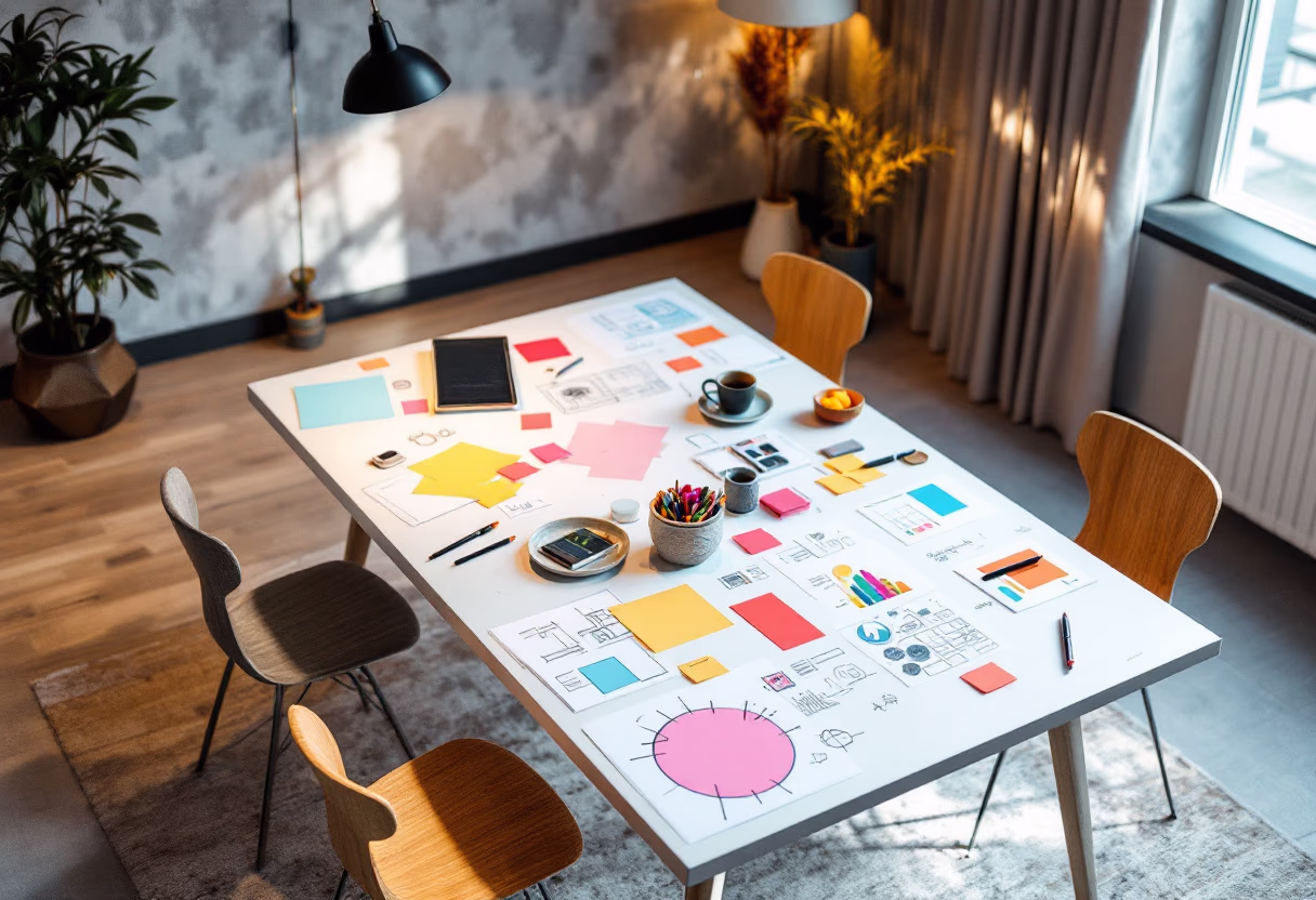 image of a concept brainstorming area for game development